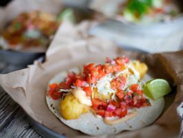 Baja-style Fish Taco at Tacofino Food Truck in Vancouver.