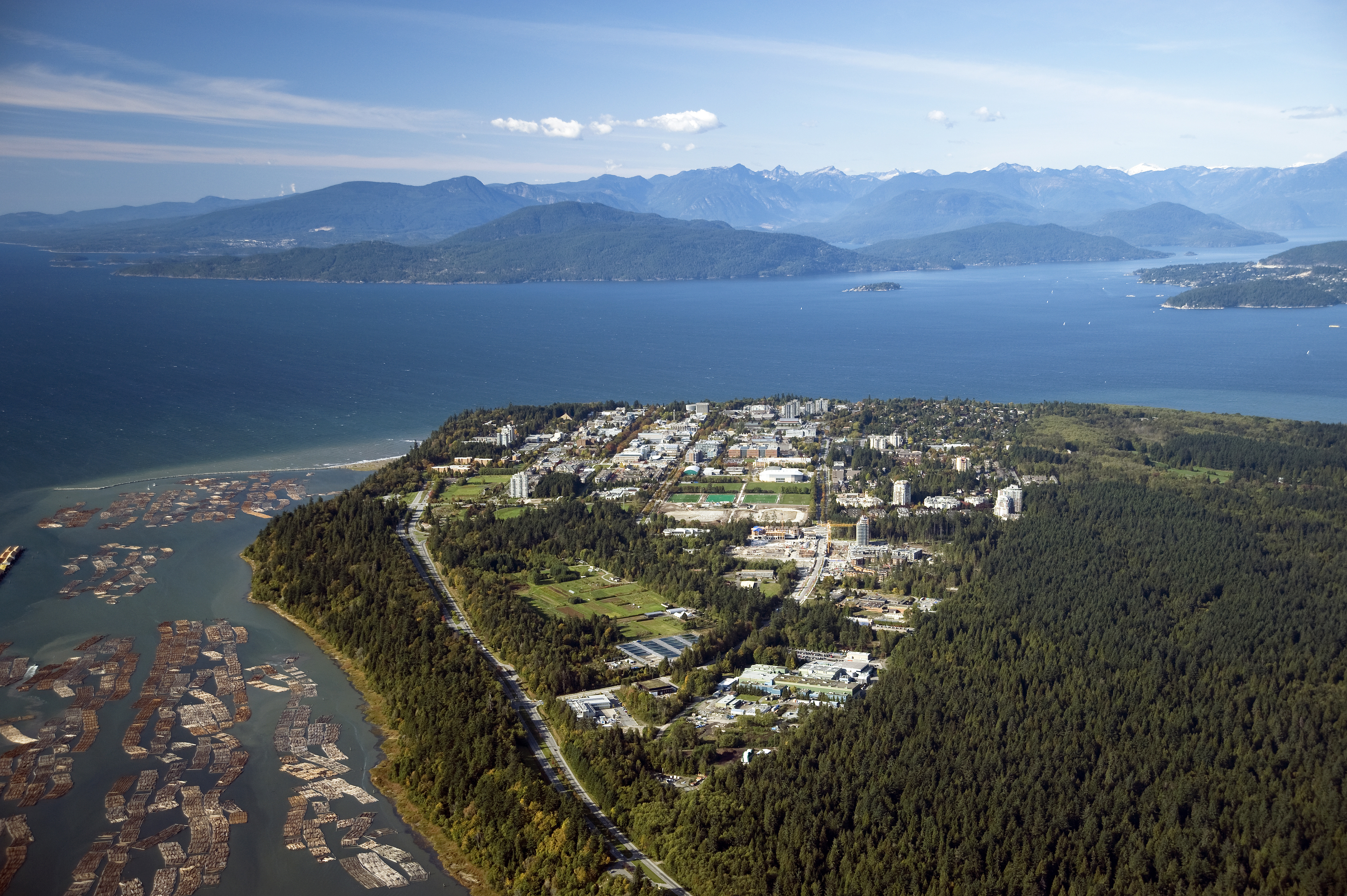 Aerial view of Vancouver, UBC and Strait of Georgia